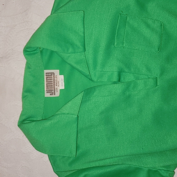 Vintage dress Jimmy Los Angeles polyester emerald green sz small - Picture 5 of 7